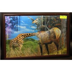 FRAMED 3D PICTURE, ANIMALS