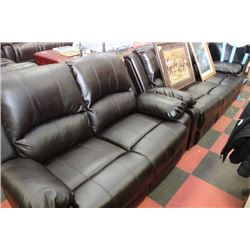 NEW BROWN LEATHERETTE RECLINING SOFA AND LOVE SEAT