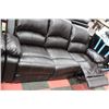 Image 3 : NEW BROWN LEATHERETTE RECLINING SOFA AND LOVE SEAT
