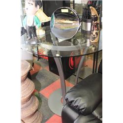 ROUND METAL AND GLASS BAR TABLE