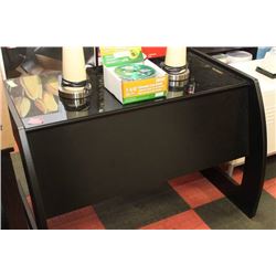 BLACK WOOD GLASS TOP DESK