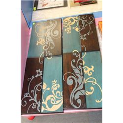 PAIR OF WOODEN WALL HANGINGS