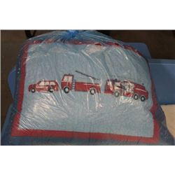 SHOWHOME BOYS FIRE ENGINE BLANKET AND PILLOW SET