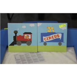 PAIR OF BOYS TRAIN PICTURES