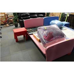 TODDLER BED W/ 1 NIGHT STAND ON CHOICE: PINK BED