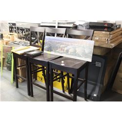 SHOWHOME 3 WOOD BAR HEIGHT CHAIRS