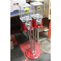 2 CANISTER VINTAGE BEAVER CANDY MACHINE