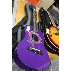 FIRST ACT 1/4 SIZE GUITAR, PURPLE WITH IBANEZ CASE