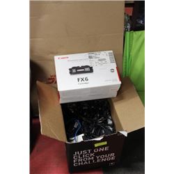 BOX OF COMPUTER ACCESSORIES, CORDS, AND PRINTER