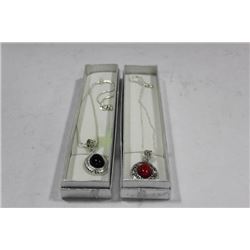 SILVER NECKLACE WITH PENDANT X2