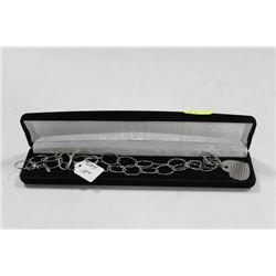 .925 STERLING SILVER LOOP NECKLACE WITH HEART