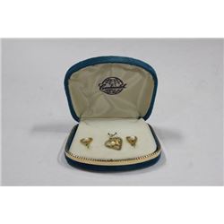 ESTATE GOLD HEART PENDANT & EARRINGS SET