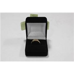 10K STAMPED YELLOW GOLD LADIES RING WITH 4 GENUINE