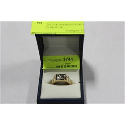 MEN' 10K GOLD & DIAMOND RING W/ WHITE GLD TRIM 10K