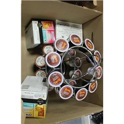 KUERIG COFFEE POD RACK WITH COFFEE/TEA