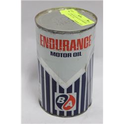 BA ENDURANCE SEALED 30 WEIGHT VINTAGE OIL CAN