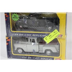 NEW 1:24 SCALE DIE CAST TRUCKS, 2 IN SET