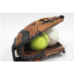 NEW "HELIX" LEFT HANDED BASEBALL GLOVE WITH BALL