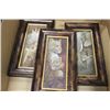 Image 1 : BOX WITH SET OF 3 WOOD FRAMED AFRICAN WILDLIFE