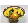 Image 1 : BRASS FRUIT DISPLAY W/ ARTIFICIAL FRUITS