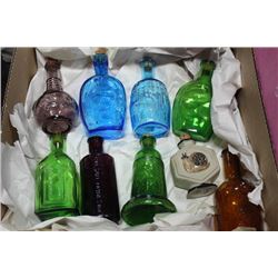 BOX WITH 9 OLD COLLECTIBLE BOTTLES