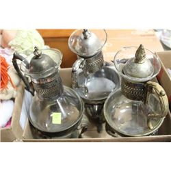 BOX OF VINTAGE CARAFES