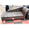 Image 1 : NEW BROWN LEATHERETTE STORAGE CHAISE LOUNGE CHAIR