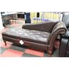 Image 2 : NEW BROWN LEATHERETTE STORAGE CHAISE LOUNGE CHAIR