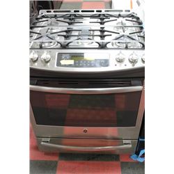 BLACK AND STAINLESS GE GAS TOP STOVE