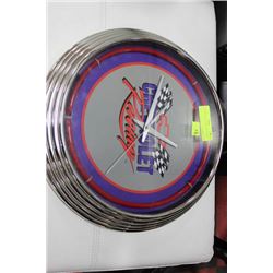 CHEVROLET RACING NEON CLOCK