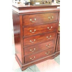 ROSEWOOD DRESSER W/ 5 DRAWERS PLUS 1 HIDDEN TOP