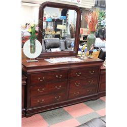 ROSEWOOD DRESSER W/ 6 DRAWERS PLUS TWO HIDDEN