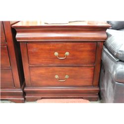 SET OF TWO ROSEWOOD SIDE TABLES W/ 2 DRAWERS PLUS