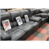 Image 1 : CHARCOAL LEAHTER RECLINING SOFA WITH LOVE SEAT