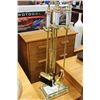 Image 1 : POLISHED BRASS FIREPLACE TOOLS WITH STAND