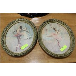 PAIR OF BALLERINA  WALL PAINTINGS