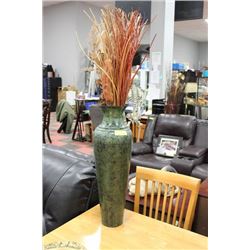 METAL VASE AND CONTENTS