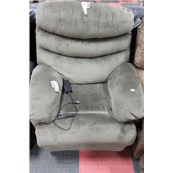 GREY FABRIC POWERLIFT CHAIR AS IS