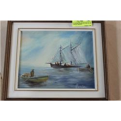 H. CARTER FRAMED PICTURE OIL ON CANVAS "PEGGY'S