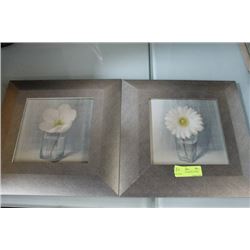 PAIR OF SILVER FRAMED FLOWER PICTURES