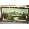 Image 1 : 54" X 31" WATER SCENE FRAMED PAINTING