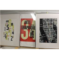 THREE METAL FRAMED DECORATIVE PICTURES