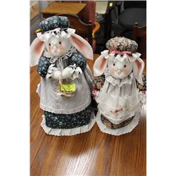 PAIR OF SEWING CUSHION MOUSE ORNAMENTS USED FOR
