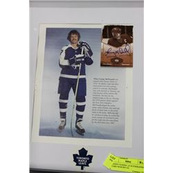 LANNY MCDONALD AUTOGRAPHED CARD WITH PHOTO