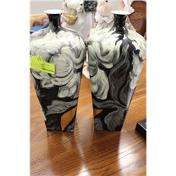 PAIR OF FLORAL VASES