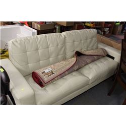 DAMAGED WHITE LEATHERETTE SOFA