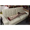 Image 1 : DAMAGED WHITE LEATHERETTE SOFA