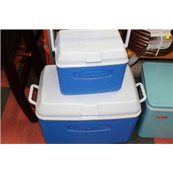PAIR OF RUBBERMAID COOLERS