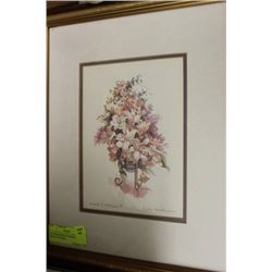 RUTH BADERIAN WATERCOLOR PRINT IN FRAME