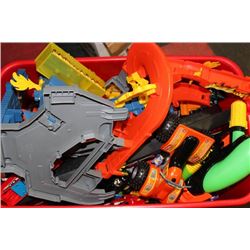 TUB OF ASSORTED TOYS SOLD WITH FUR REAL FURRY